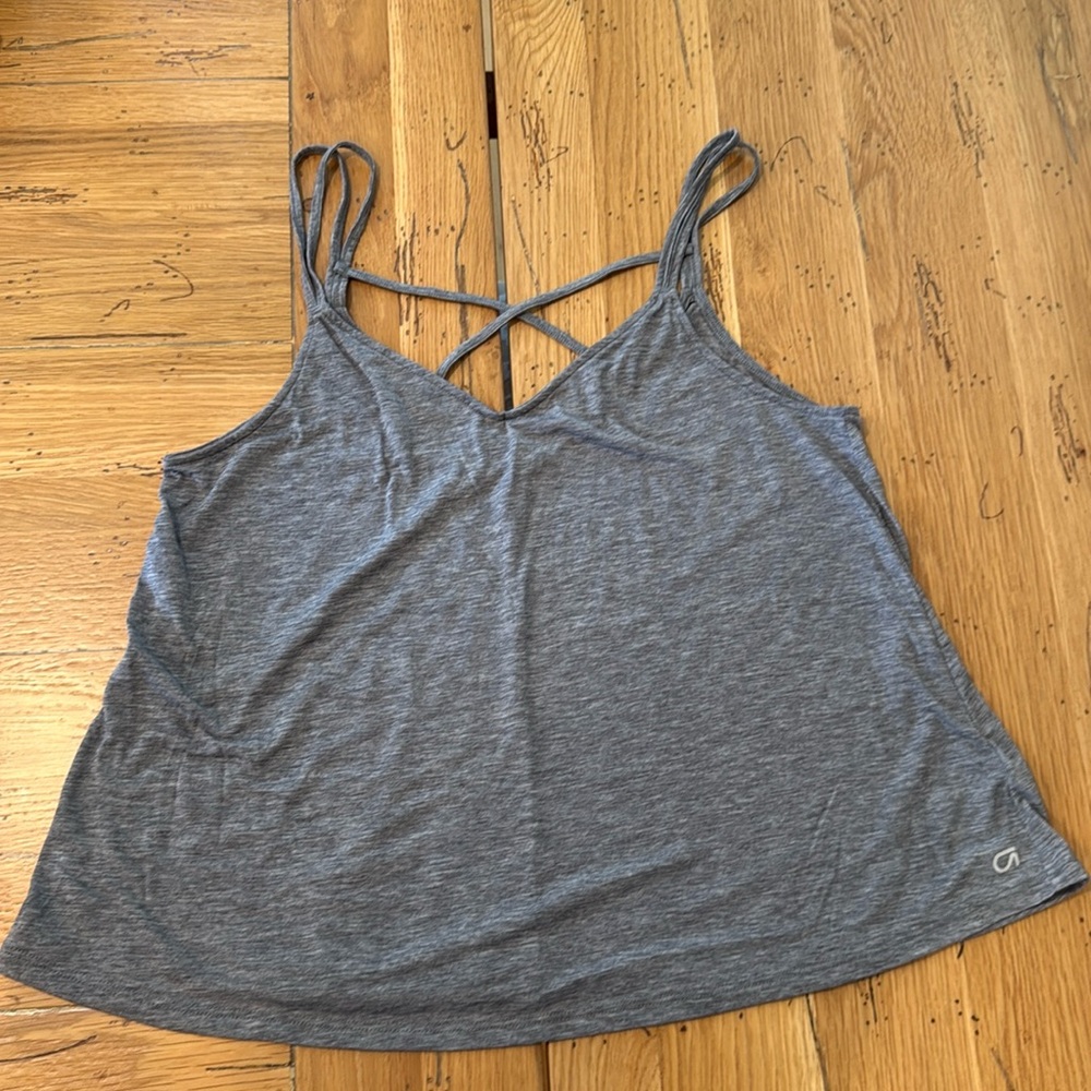 GapFit Gray Criss-Cross back Tank Top